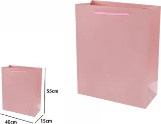 Trade Shop Trade Shop - Set 3 Pz. Buste Borsa Regalo Sacchetti 55x40x15 Cm 69922 Rosa Con Manico Cordino