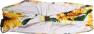 Dolce & Gabbana Sunflower-Print Bandeau Bikini Top - White