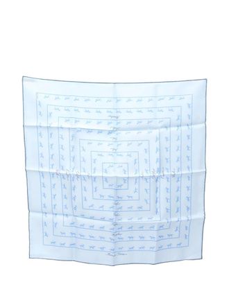 Herm&egrave;s Foulard Petit Carr&eacute; 45 Saut Galop Canter Rack anni 2010 - Blu