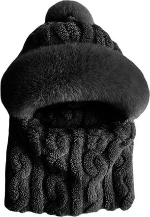 Generic 2024 New Velvet Hat Scarf 2-in-1 For Girls Korean Style Cycling Windproof And F8y9 Travel Proof Hat Warm Cold Electric Winter