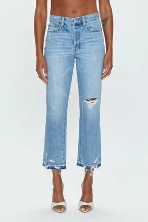 Pistola Denim Charlie High Rise Classic Straight Denim Jeans In Blue