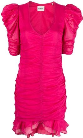 Isabel Marant Sireny puff-sleeve minidress - women - Organic Cotton - 34 - Pink