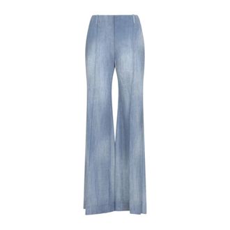 Ermanno Scervino Wide Trousers, female, Blue, Size: 2XS Polyester Pants
