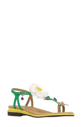 J. Rene&eacute; Dazee Toe Loop Sandal in Green/White/Yellow at Nordstrom, Size 9.5