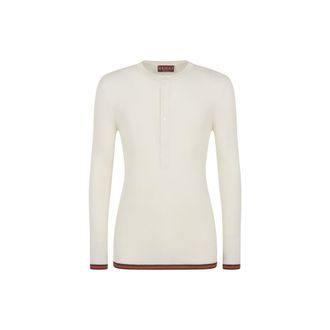 Gucci gerippter Strick -Seiden -T -Shirt