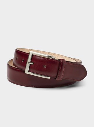 LEYVA Mens Burgundy leather belt