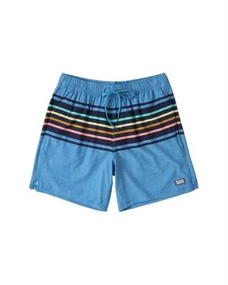 Saxx Mens Oh Buoy 2In1 Volley 7 Shorts In Bold Stripe Lake Blue