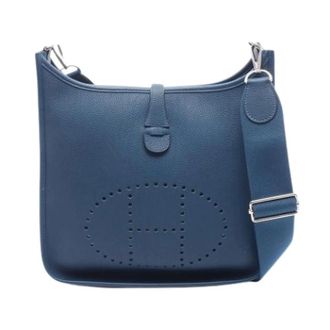 Herm&egrave;s Pre-owned Vintage Schoudertas - Dames - Pre-owned - Blauw - Maat: ONE Size Leer