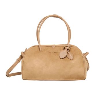 Carlo Colucci Suede Handbag - Dames - Handtassen - Beige - ONE Size - Su&egrave;de - Tassen