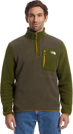 The North Face Yumiori 1/4 Zip Mens Coat New Taupe Green/Woodland Green/Deep Dijon : 2XL, Fleece/Polyester