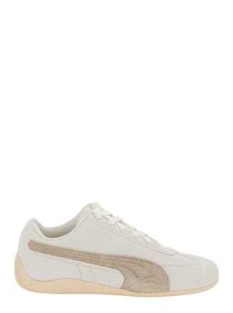 Puma Speedcat White Sneakers With Logo Print On The Side And Logo Lettering On The Side In Suede Unisex