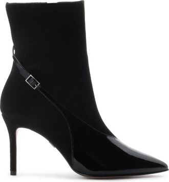 Kazar Elegante laarzen van su&egrave;de en lakleer. Dit product valt klein uit. - Dames - Laarzen met Hak - Zwart - 37 EU - Leer - Schoenen