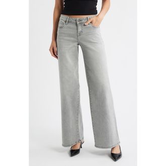 Hidden Jeans Mid Rise Extra Wide Leg Jeans in Light Grey at Nordstrom, Size 28