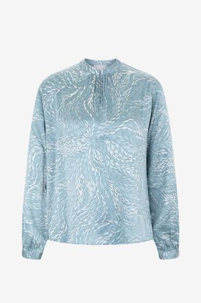 Hemisphere Seidensatinbluse mit Print Feldu