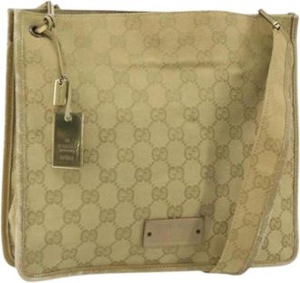 Gucci Pre-owned Canvas Cross Body Bag - Dames - Vintage Schoudertas - Beige - ONE Size - Vintage