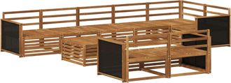vidaXL Conjunto De Sof&aacute;s De Exterior 9 Uds. Vidaxl