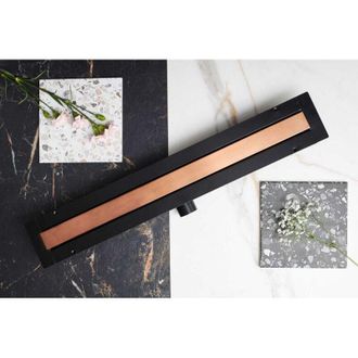 OEM Desag&uuml;e Lineal Oro Rosa Cepillado - Muy Bajo - Line Pro - Oro Rosa Cepillado 50 Cm