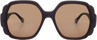 Chlo&eacute; Brown Oversized Ladies Sunglasses CH0121S 001 55