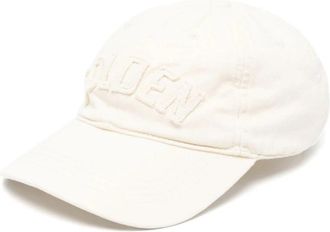 Golden Goose Logo Patch Star-Stud Baseball Cap - Dames - Petten - Beige - ONE Size - Katoen - Accessoires