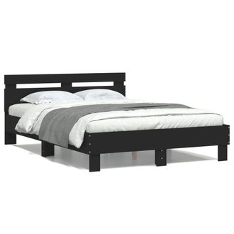 Berkfield Home Bed Frame with LED without Mattress Black 120x200 cm | Size: Small Double