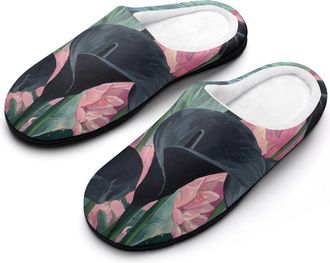 Generic Calla Lilies Flowers Monstera Leave Mens Slippers House Slipper Anti-skid Sole Indoor Shoes Outdoor Comfort Cotton
