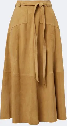Polo Ralph Lauren Belted suede midi skirt