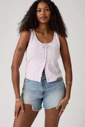 Levi's Dry Goods Pointelle Lace Tank Top - Mujer - XS - Blue / Lavender Blue