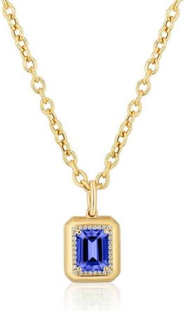Goshwara G-Classic Emerald Cut Pendant Necklace in Vivid Blue at Nordstrom, Size 18