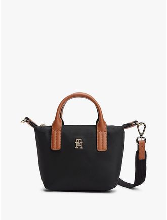 Tommy Hilfiger Womens Monogram Micro Tote Bag - Black