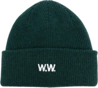 Wood Wood Berretto con logo ricamato - Verde