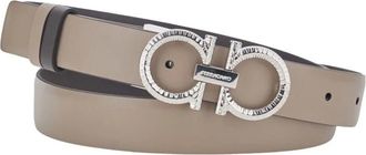 Ferragamo Nieuwe Gancini Bright Riem - Dames - Riemen - Bruin - 80 CM - Leer - Accessoires