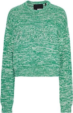 Rotate Klassieke Gebreide Trui voor Dagelijkse Elegantie - Dames - Ronde hals truien - Groen - L - Katoen - Truien & Vesten