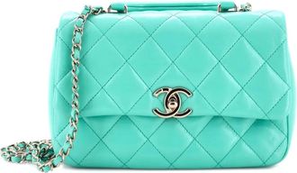 Chanel Coco Trip Flap Bag Quilted Shiny Lambskin Medium shoulder bag - Blu