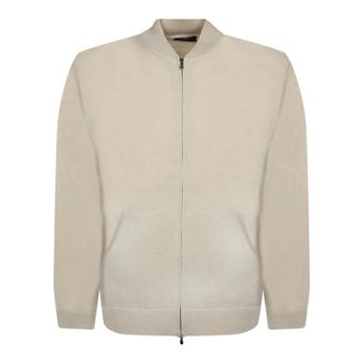 Dell'Oglio Cardigans, male, Beige, Size: 2XL Bomber Cardigan