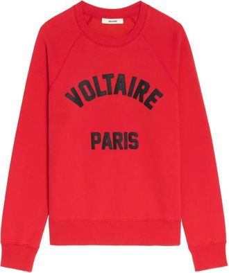 Zadig&Voltaire Felpa a righe con logo - Rosso