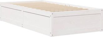 vidaXL Estructura De Cama Sin Colch&oacute;n Madera Maciza Blanca 75x190 Cm Vidaxl