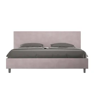 ITYhome Letto Matrimoniale King Size Rivestito In Microfibra - Adele - Dimensione Rete: 200x210 - Tipologia Letto: Con Rete - Colore: Glicine