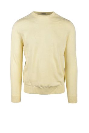 Ballantyne Cotton and Cashmere Sweater - Yellow