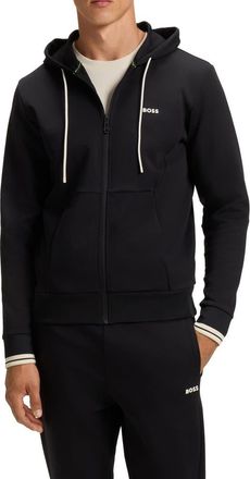 BOSS FZ Zone Cotton Blend Zip Hoodie in Black at Nordstrom, Size Xx-Large