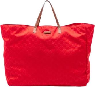 Gucci Pre-owned Vintage Tote Bag - Dames - Vintage Shopper - Rood - ONE Size - Leer - Vintage