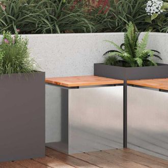 vidaXL vidaXL Panchina da giardino Argento 40 x 40 x 43 cm