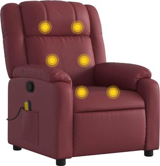 vidaXL Vidaxl - Sill&oacute;n De Masaje Reclinable Cuero Sint&eacute;tico Rojo Tinto