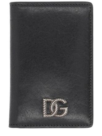 Dolce & Gabbana Logo-Applied Leather Card Case - Black