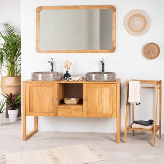 Wanda Collection Mueble De Teca Cuarto De Ba&ntilde;o Th&eacute;a 130 Cm