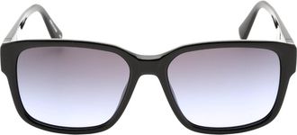 Calvin Klein Zwarte Zonnebril met Grijs Violet Kleurverloop