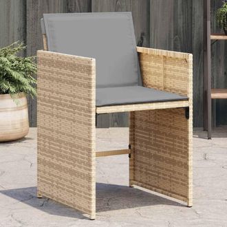 vidaXL Vidaxl - Sillones Jard&iacute;n Con Cojines 4 Uds Rat&aacute;n Sint&eacute;tico Beige Mezcla