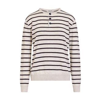 Giuliva Heritage Collection Round-neck Knitwear, male, Beige, Size: XL Thin Long-Sleeve Collarless Sweater