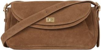 Sandro Le Mambo suede leather bag in Beige at Nordstrom, Size Medium
