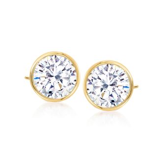Ross-Simons Bezel-Set CZ Stud Earrings in 14kt Yellow Gold