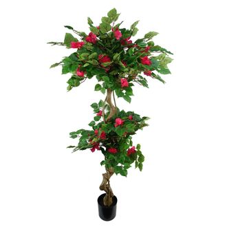 Leaf 150cm Japanese Artificial Silk Bougainvillea Tree in Dark Pink